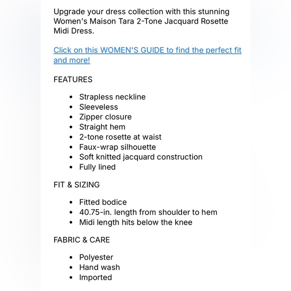 NWT Elegant 2 tone Black and White Women's strapless midi dress - Picture 5 of 12